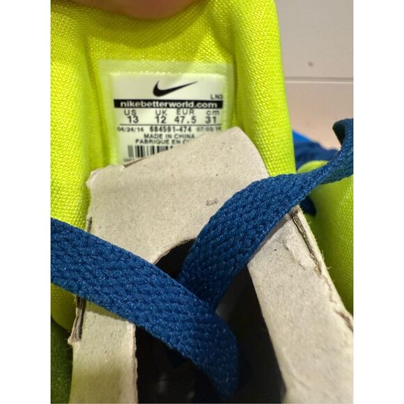 Nike Zoom Hyperfuse 2014 Gym Blue Volt Photo Blue Size 13 NEW - Picture 5 of 7